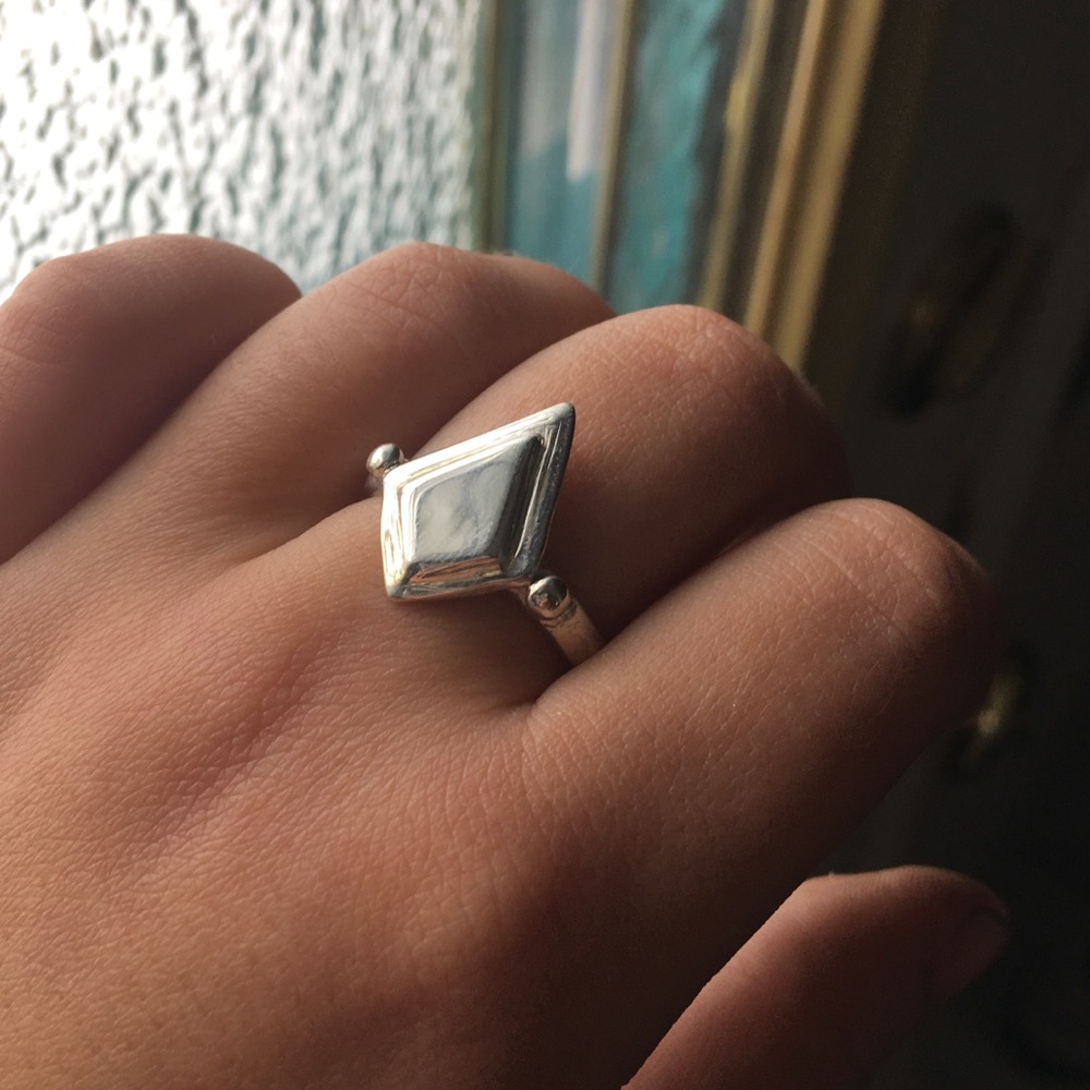 Geometric silver ring - Picture 2 of 2